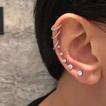 50483韩之尚欧美跨境新款水晶单耳套装8件套创意复古简约金属耳环