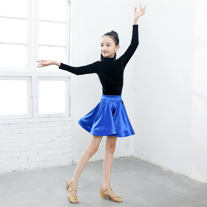 儿童舞蹈服秋冬新款分体套装加绒考级比赛练功服少儿女童拉丁舞裙