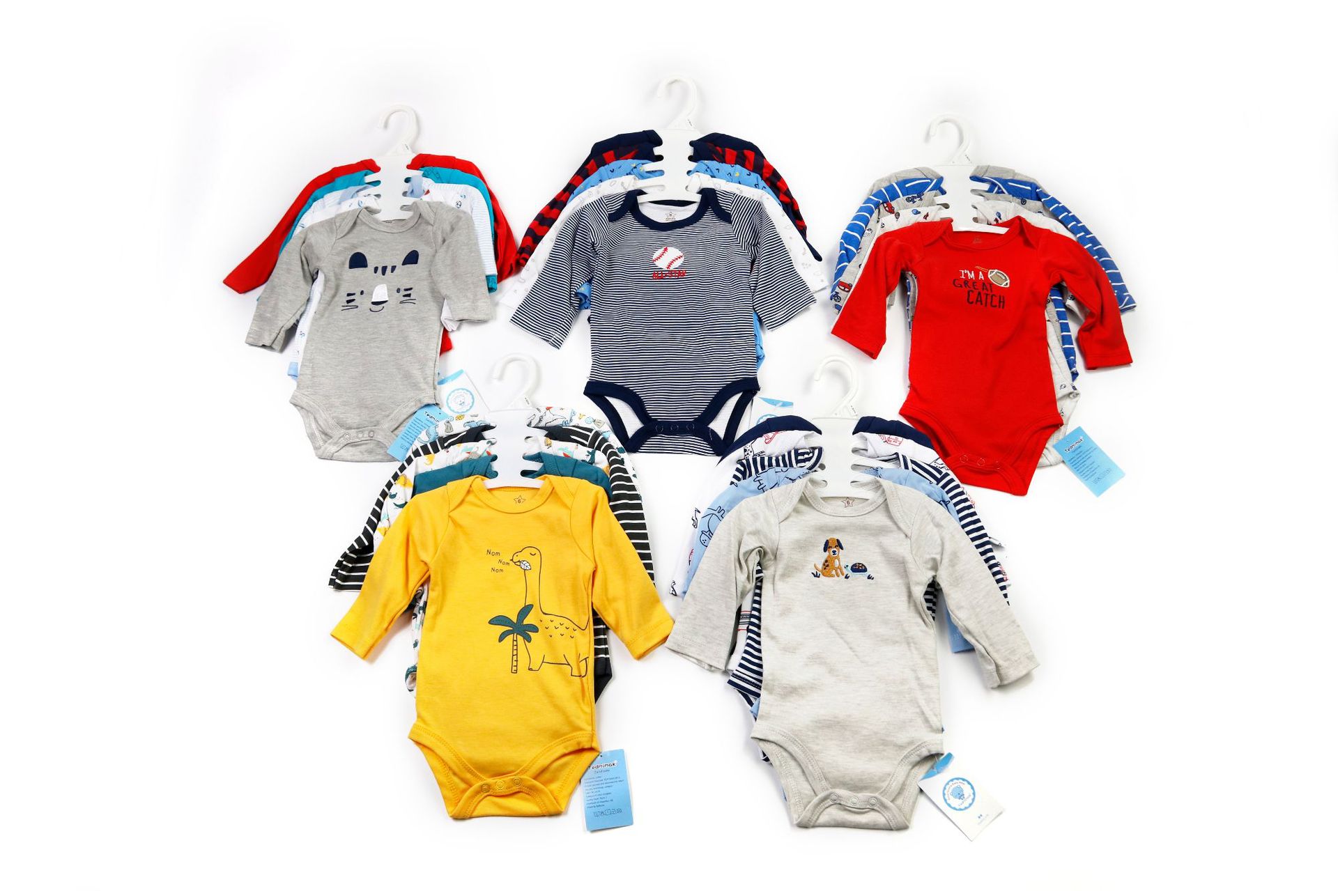 2023ins New Spring Popular Foreign Trade Infant Clothing Factory in Stock Wholesale Summer Long-Sleeve Romper 5-Piece Set