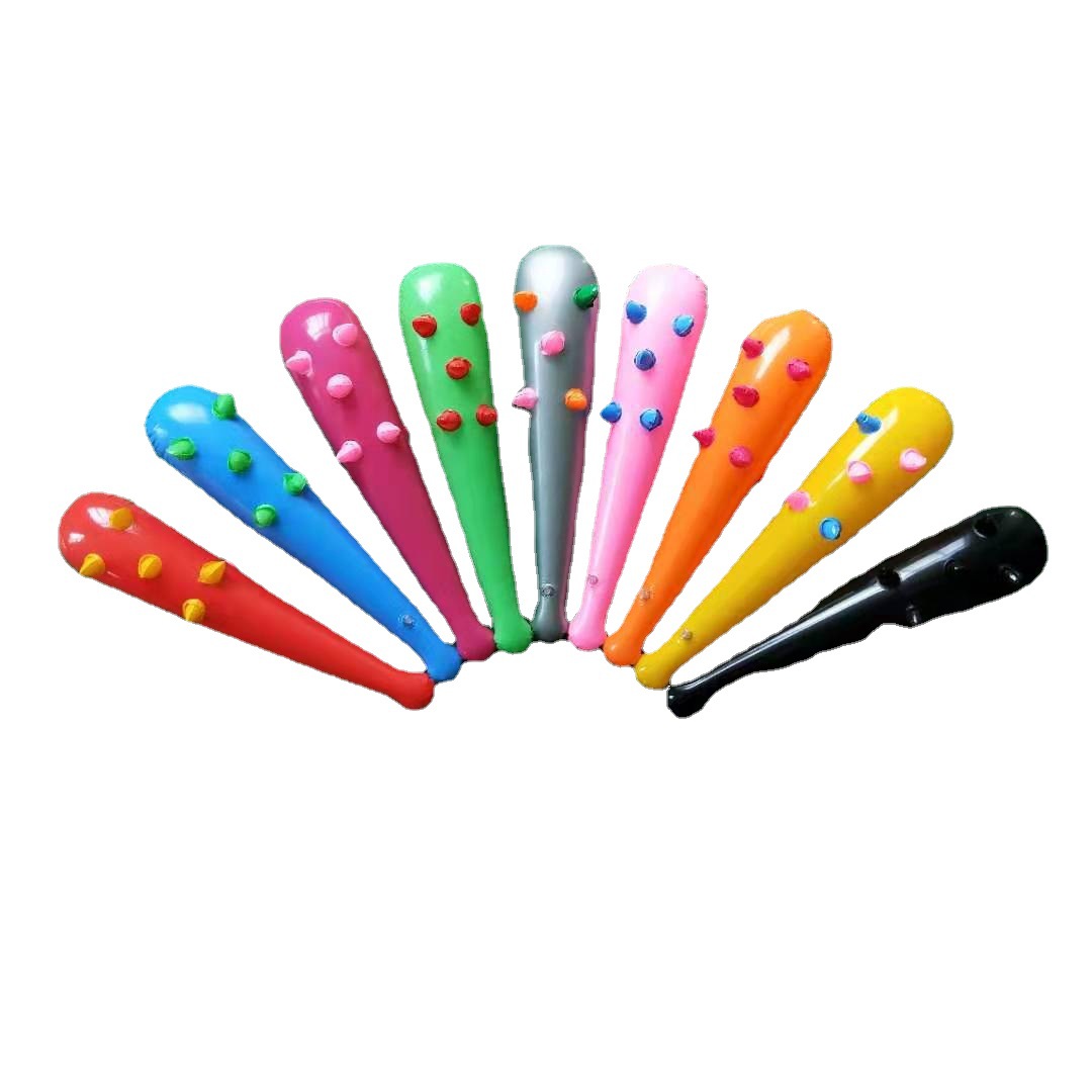 现货批发 小号彩色充气狼牙棒 亲子互动玩具 婚庆礼品pvc充气棒子