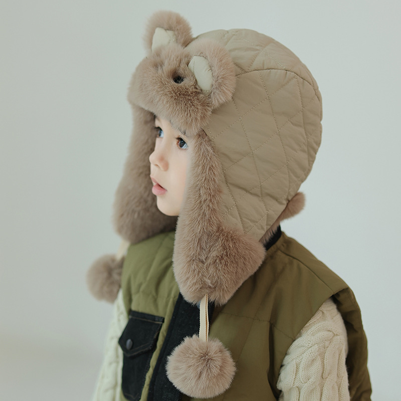 children‘s hat autumn and winter boys ushanka girls earmuffs hat winter keep baby warm windproof kids sleeve cap