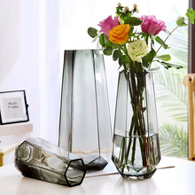 网红玻璃花瓶简约百合鲜花客厅桌面透明水养插花瓶高级感创意