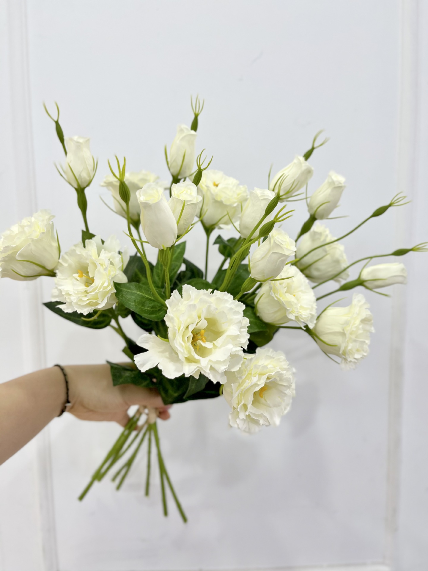 仿真桔梗花洋桔梗绢花假花多头手捧婚庆婚礼家居装饰花束厂家现货