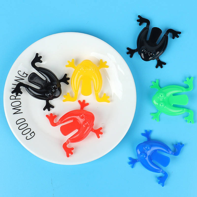 Solid Color Leap Frog Plastic Bouncing Frogs Leap Frog Children's Educational Toys Classic Nostalgic Male Factory Wholesale