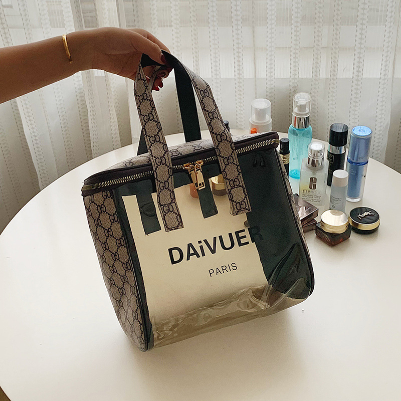 2022 Autumn New Large Capacity Tote Cosmetic Bag Western Texture Wash High Sense Portable Wash Storage Bag