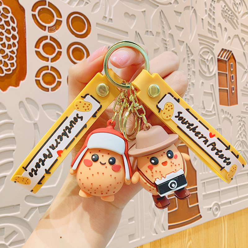 Trending Cartoon South Small Potatoes Backpack Doll Key Ring Pendants Wholesale Small Commodity Keychain Pendants