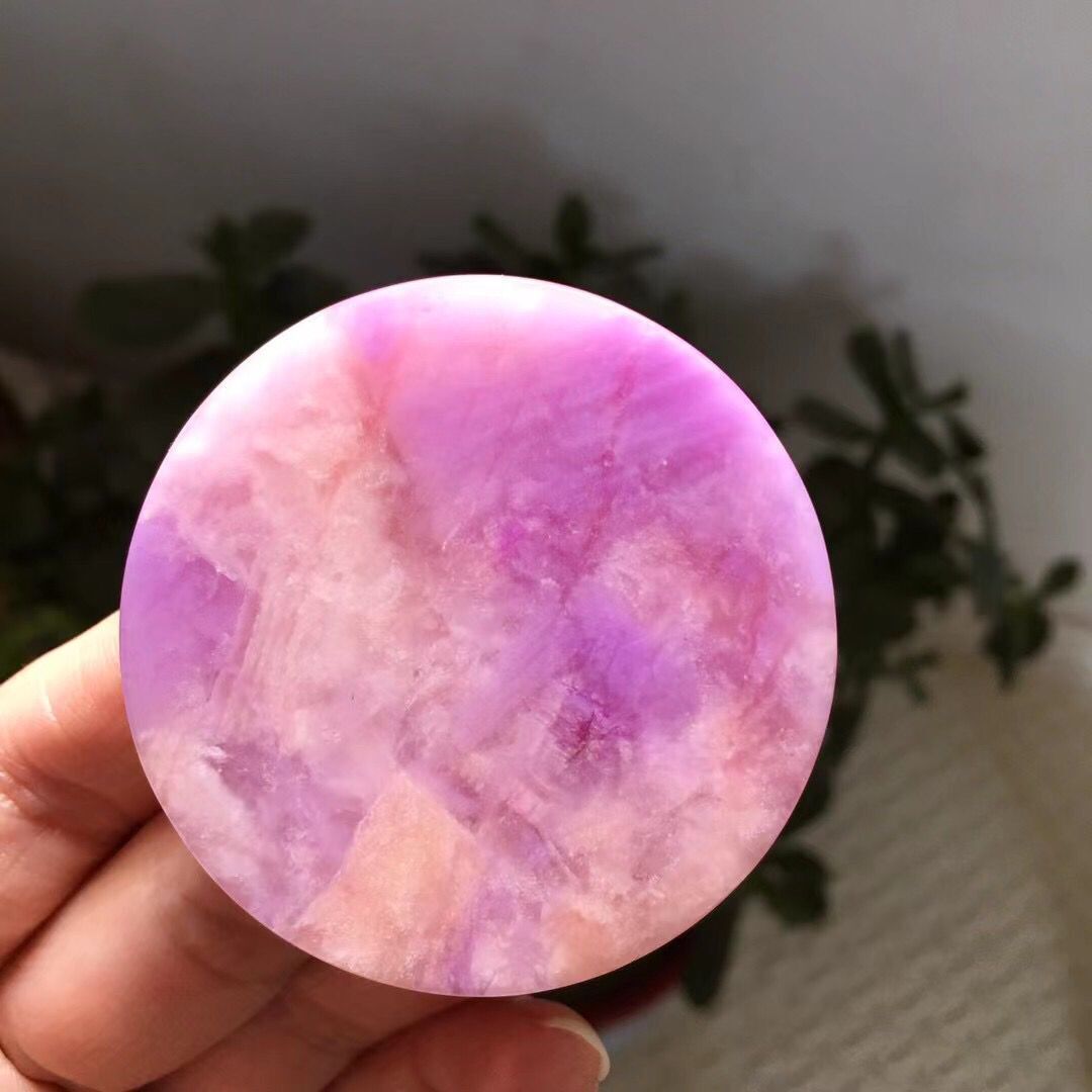 天然南非舒俱来吊坠皇家紫项链毛衣链樱花粉圆牌无事牌苏纪石吊坠