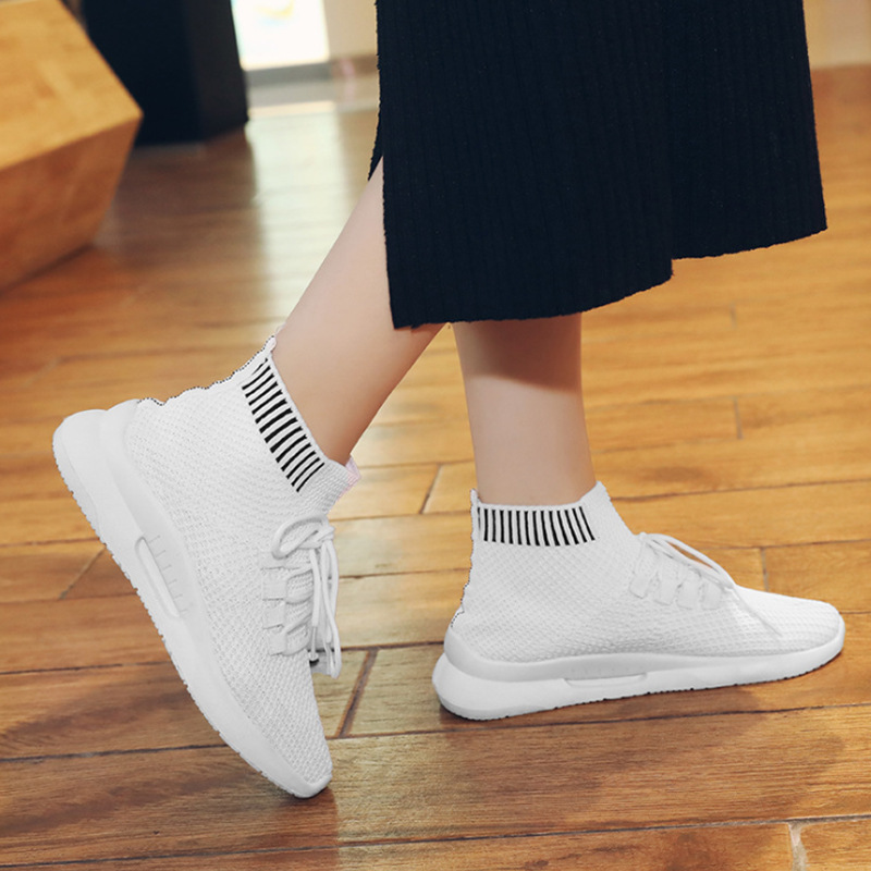 袜子鞋女款夏季潮流飞织鞋时尚透气女休闲运动鞋学生鞋子女批发