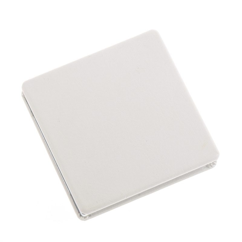 迷你正方形折叠pu皮革磁扣双面化妆镜便携式空白镜子