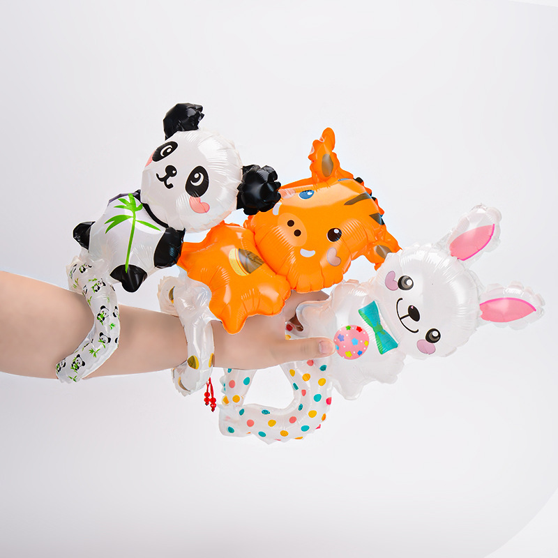 Children's Toy Wrist Balloon Night Market Push Scan Code Small Gift Cartoon Animal WeChat Business Drainage Inflatable Bracelet Mixed