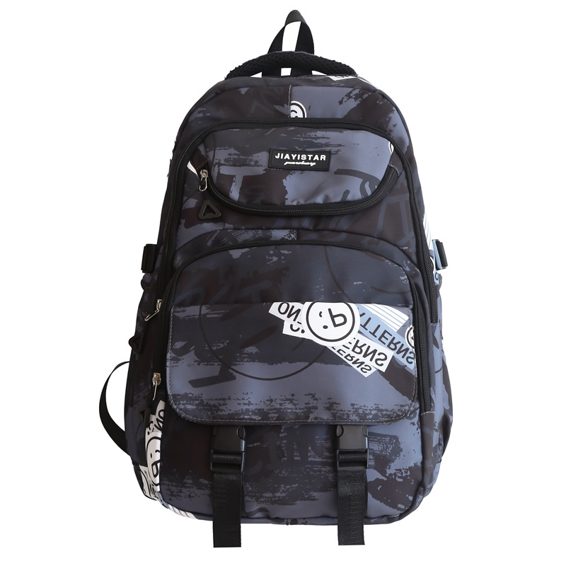 New Large Capacity Personalized Graffiti Student Schoolbag Street Fashion Fashion Brand Casual Backpack Men's and Women's Backpack Fashion