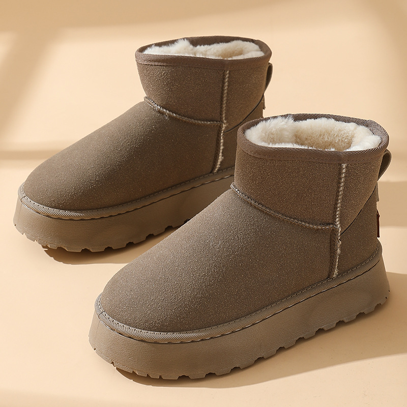 女冬季雪地靴时尚舒适保暖家居室内外穿厚底防滑暖脚加厚棉鞋棉靴
