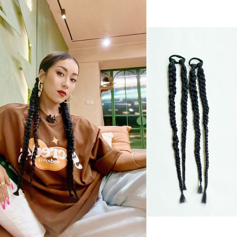 假发辫子女辣妹拳击辫甜酷女孩个性马尾辫子摄影旅拍潮抖音神器