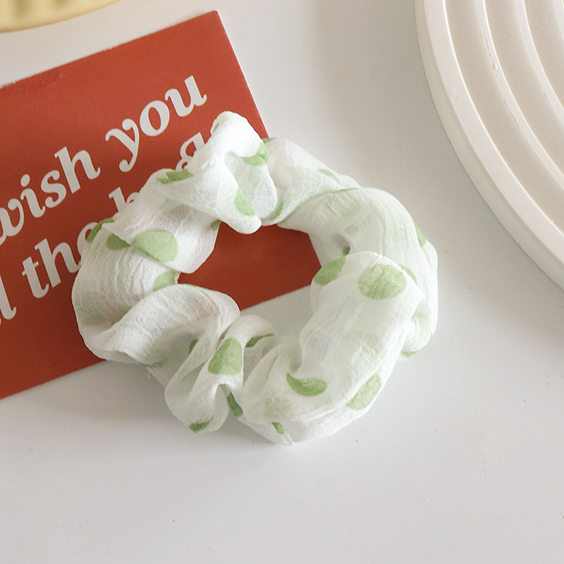 Internet Celebrity Bm French Large Intestine Ring Summer Large Intestine Hair Ring Floral Simple All-Match Fabric Hair Rope Fat Sausage Hair Rope Hair Accessories