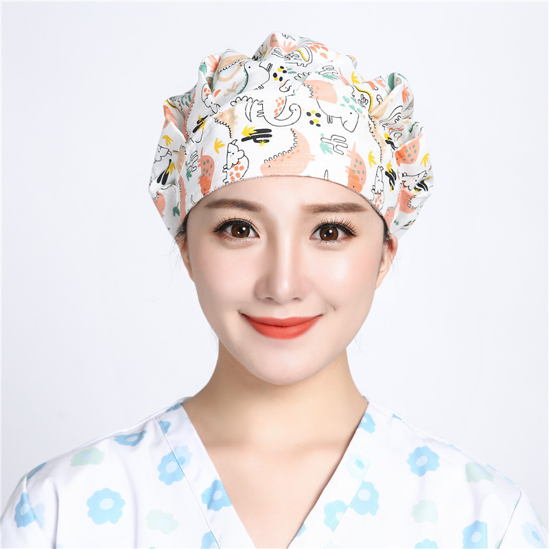 巧护士手术帽女医生长发包头 洁净室实验室 掉落发工作花帽子