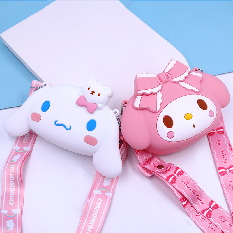 New Sanrio Clow M Silicone Coin Purse Big Ear Dog Kid's Messenger Bag Shoulder Bag Cartoon Princess Bag