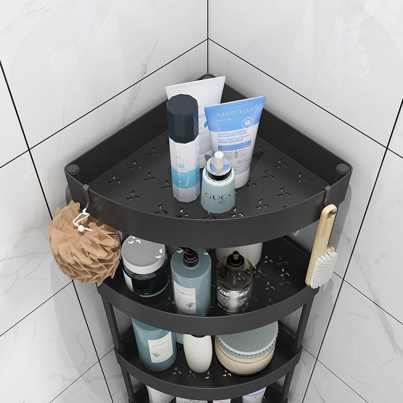 浴室洗澡间三角形置物架厨房调料架卫生间落地多层收纳转角置物柜