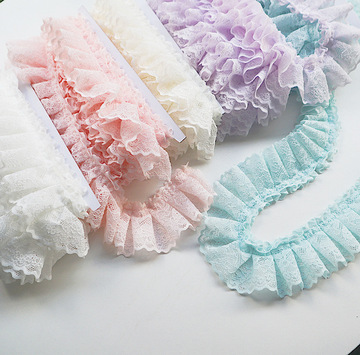 u家同款蕾丝褶皱荷叶边超文艺柔软蕾丝边 宠物家居服装辅料 6cm