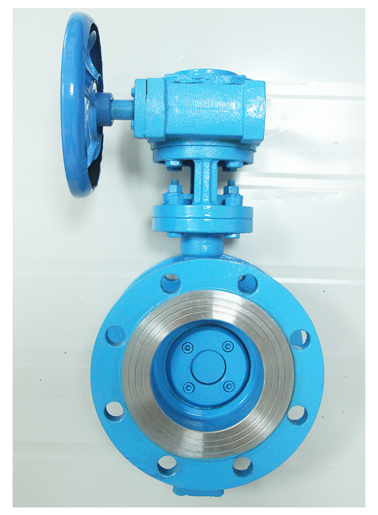 涡轮传动法兰三偏心d343h-16c国标硬密封双向压过水高压蝶阀dn100