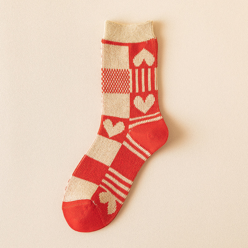 Year of Birth Festive Chinese New Year Celebration Lucky Socks Red Socks Women's Long Socks Winter Tube Socks Wedding Gifts New Year Socks