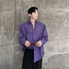 23秋季新款潮流时髦个性韩版不对称设计宽松休闲长袖衬衣S251-575