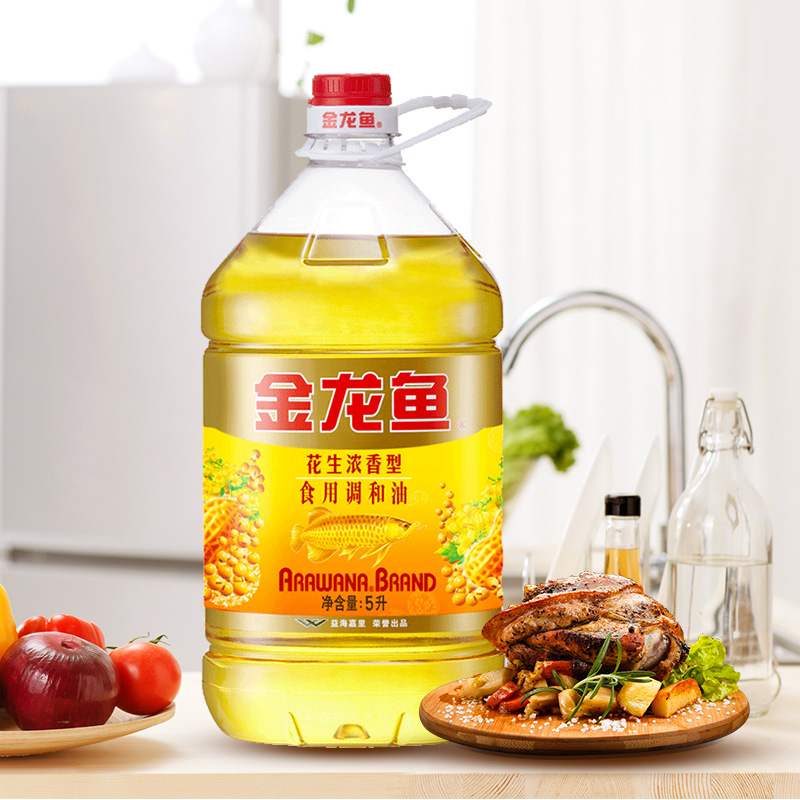 金龙鱼花生浓香型食用植物调和油5l/桶食用油厨房家用烹饪炒菜用