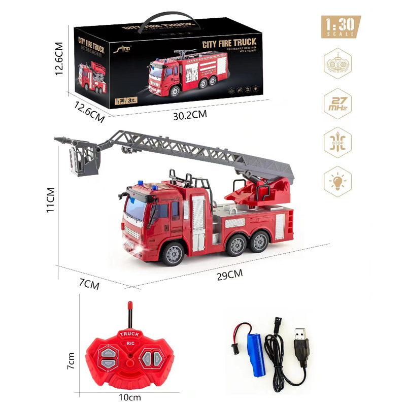 RC Children's Remote Control Excavator Toy Engineering Transport Dump Truck Fire Ladder Rescue Sanitation Truck Sprinkler