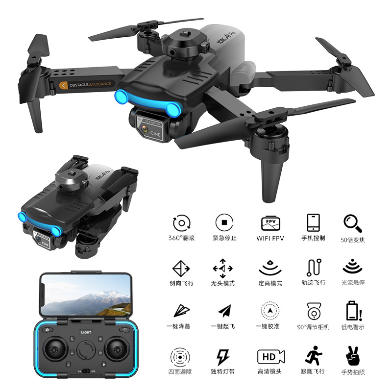 A8 Pro Cross-Border Uav Aerial Photography 4K Dual Camera Folding Aircraft Four-Side Obstacle Avoidance Telecontrolled Toy Aircraft