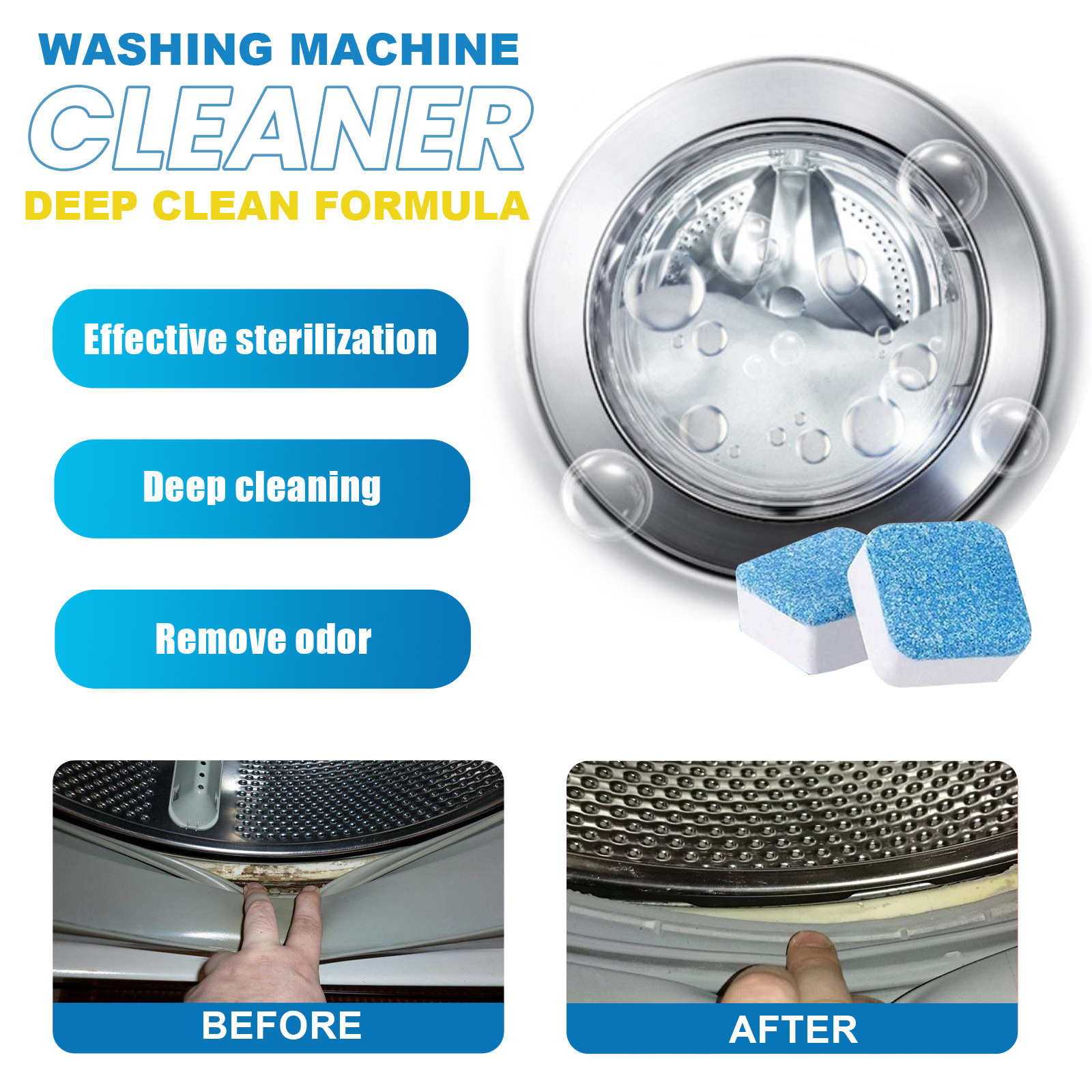 Jaysuing Washing Machine Deep Cleaning Plate Drum Cleaning Clean Odor Laundry Tub Water Tank Dirt Cleaning Piece