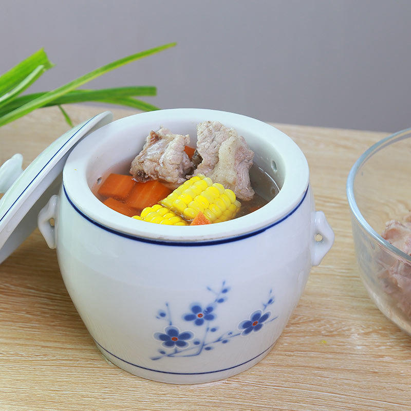 炖罐双盖骨瓷陶瓷燕窝炖盅带隔水炖盅内胆蒸汤盅大小号家用碗白