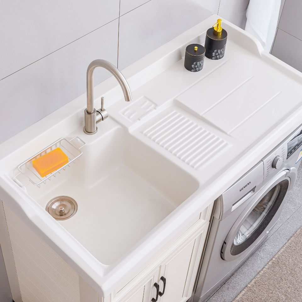 洗衣柜组合一体阳台洗衣机柜伴侣一体盆洗衣台洗衣槽带搓板洗衣池