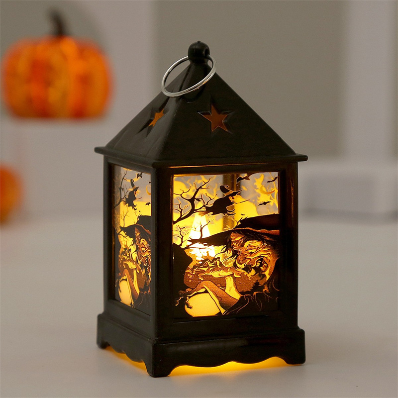 Halloween Mini Wind Light LED Candle Light Decoration Electronic Candle Night Lamp Retro Candlestick XINGX Decoration