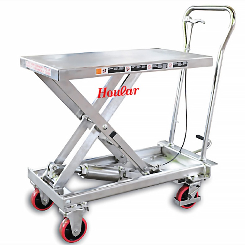 手动液压升降304sus平台车