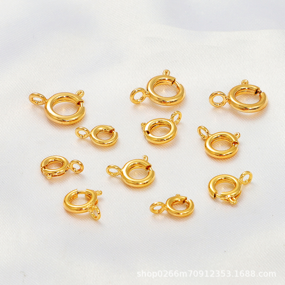 保色18k铜包金弹簧扣手链项链收尾连接扣头配件diy手作首饰品材料