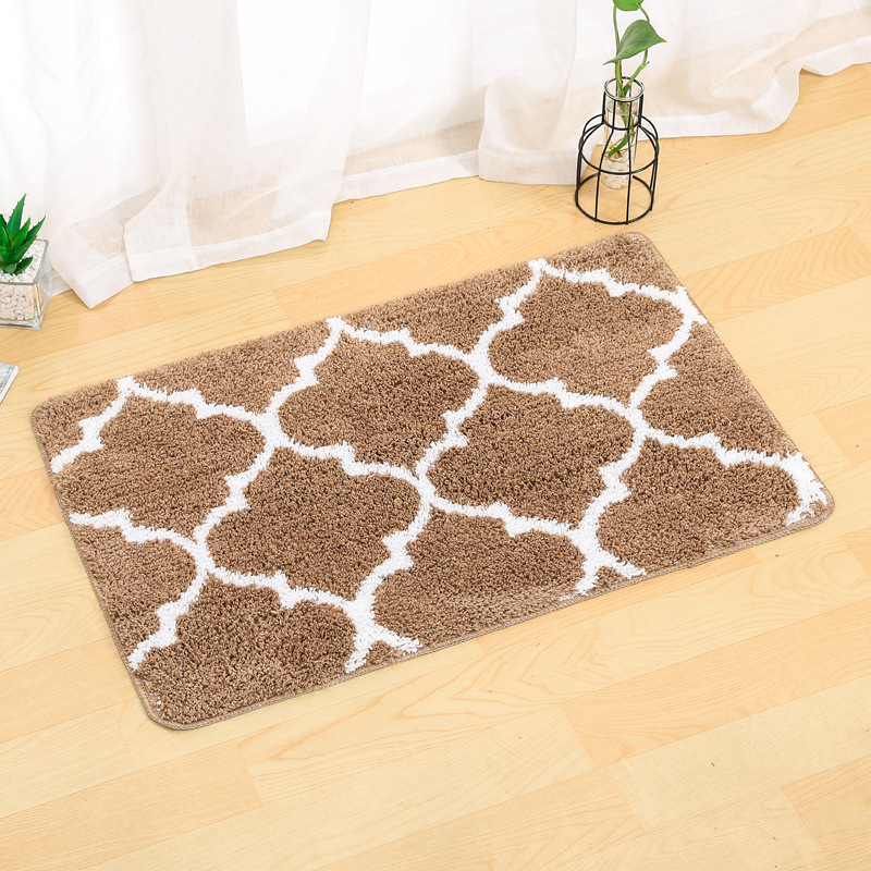 Cross-Border Bathroom Mats Bathroom Entrance Water-Absorbing Non-Slip Mat Household Carpet Polyester Doorway Foot Mat in Stock