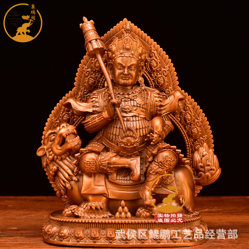 紫铜古色密宗财宝天王拉随身小佛像藏传车载财神铜像小佛堂4寸