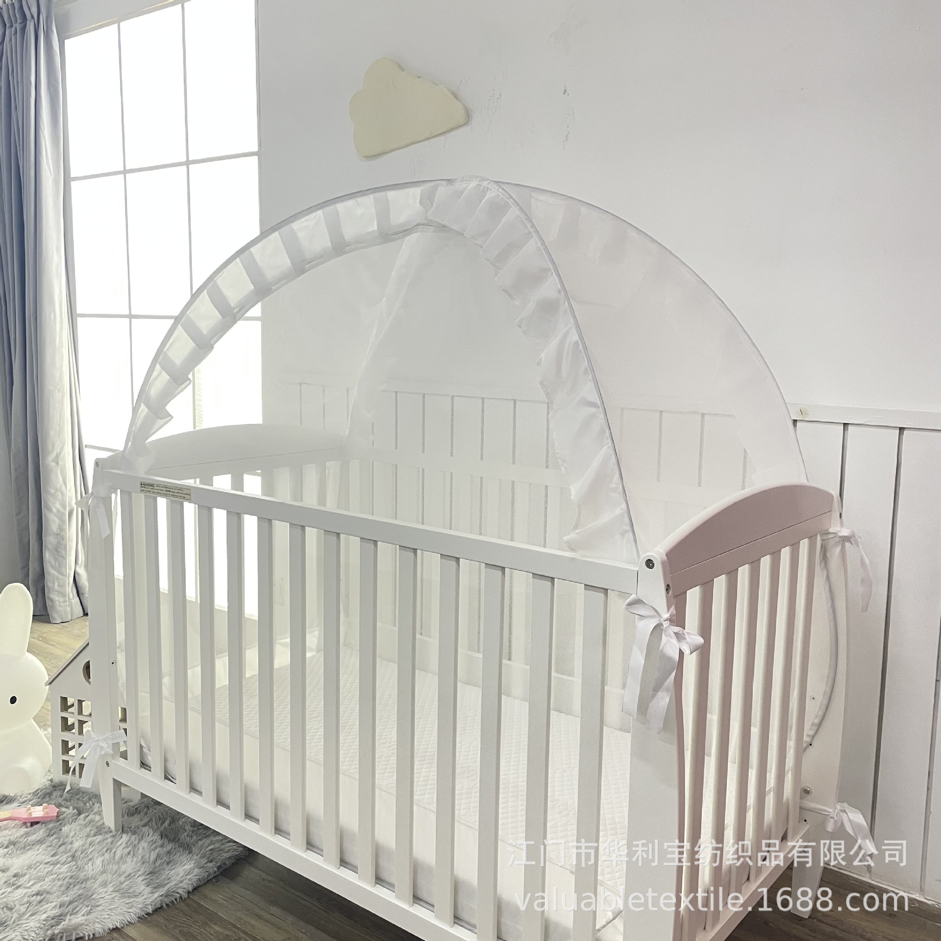 婴儿蚊帐儿童ins床罩弹出式免安装防摔蒙古包折叠围栏床围婴儿床
