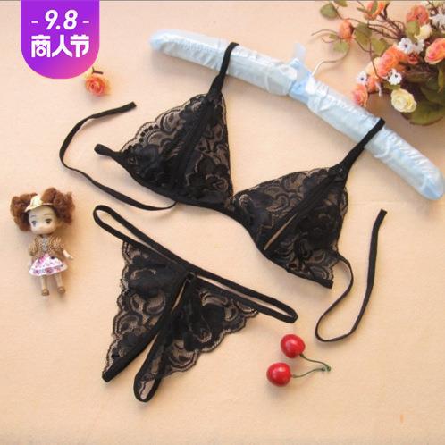 9i European and American Sexy Underwear Transparent Tempting Three-Point European and American Style Sexy Underwear Sex Fun Underwear Sukumizu plus Size