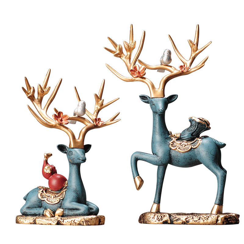 Factory Wholesale Chinese Deer Decoration Creative Wine Cabinet Living Room Office Desktop Home Decorations Housewarming Gifts