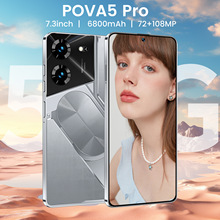 跨境爆款POVA5 Pro智能手机7.3寸高清大屏16+1TB外贸手机源头工厂