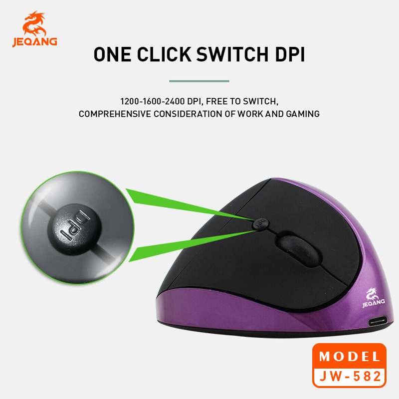 2.4G Wireless + Bluetooth Dual-Mode Vertical Stereo Mouse Ergonomic Left and Right Key Design