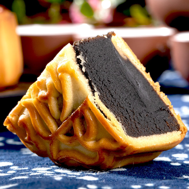 老式月饼广州荔煌酒家黑豆沙红豆传统手工广式中秋月饼散装亚马逊