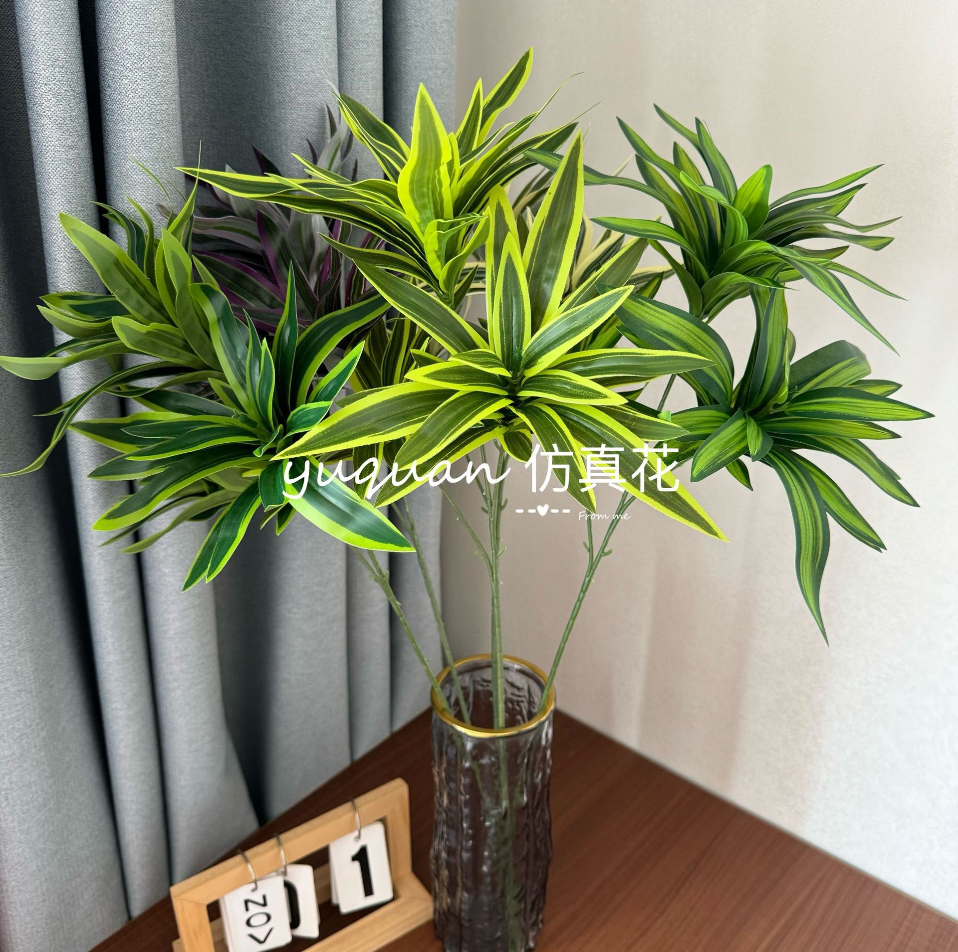 绿植 高枝3叉白百合 仿真植物婚庆布置家居室内装饰景观 跨境假花