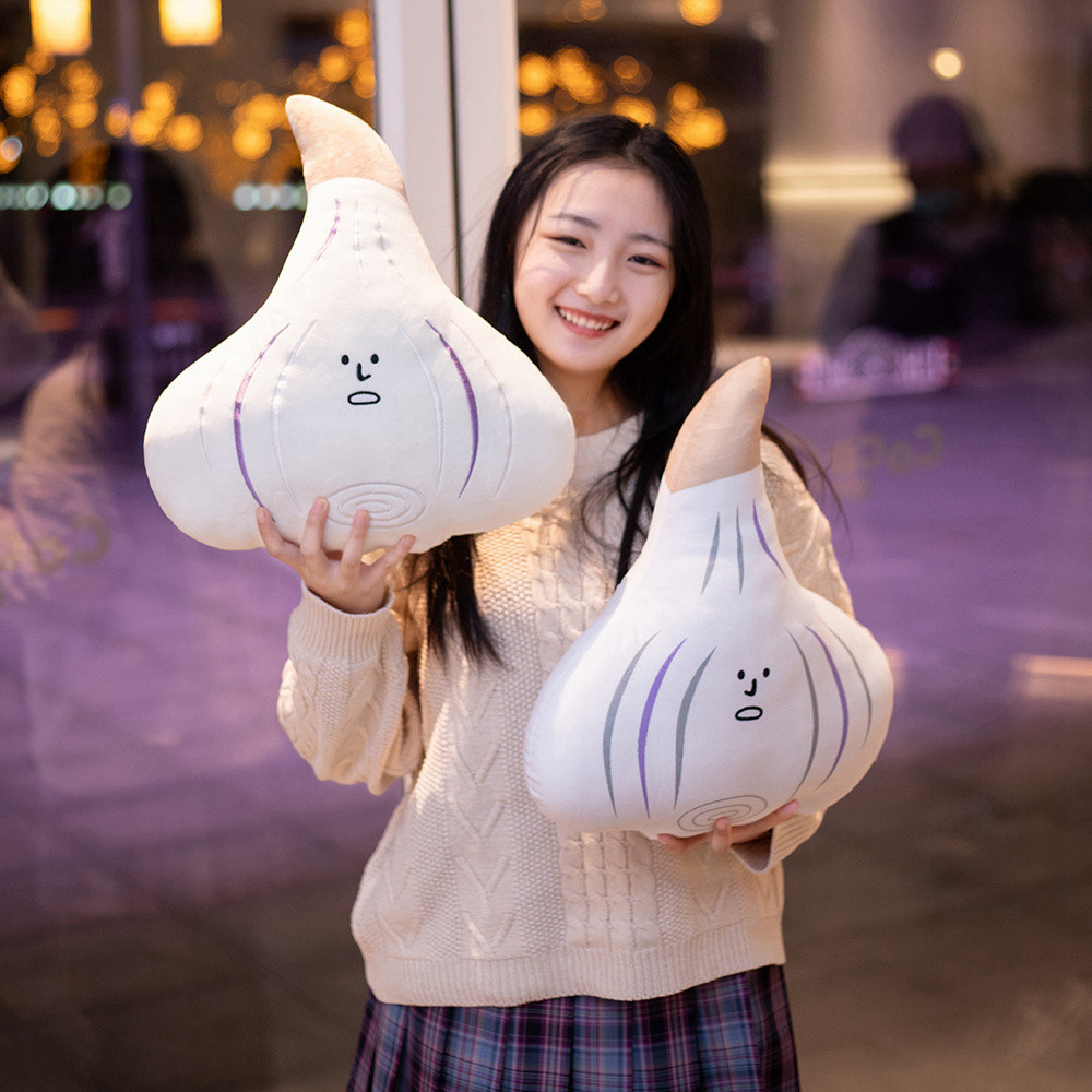 韩国ins个性蒜头玩偶公仔丑萌表情包大蒜蔬菜毛绒玩具抱枕布娃娃