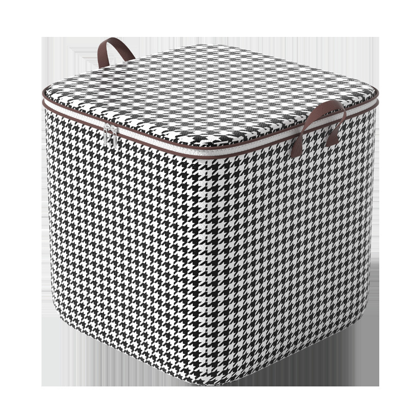 Houndstooth Non-Woven Clothes Quilt Buggy Bag Travel Household Moving Seasonal Clothing Quilt Bag Wholesale