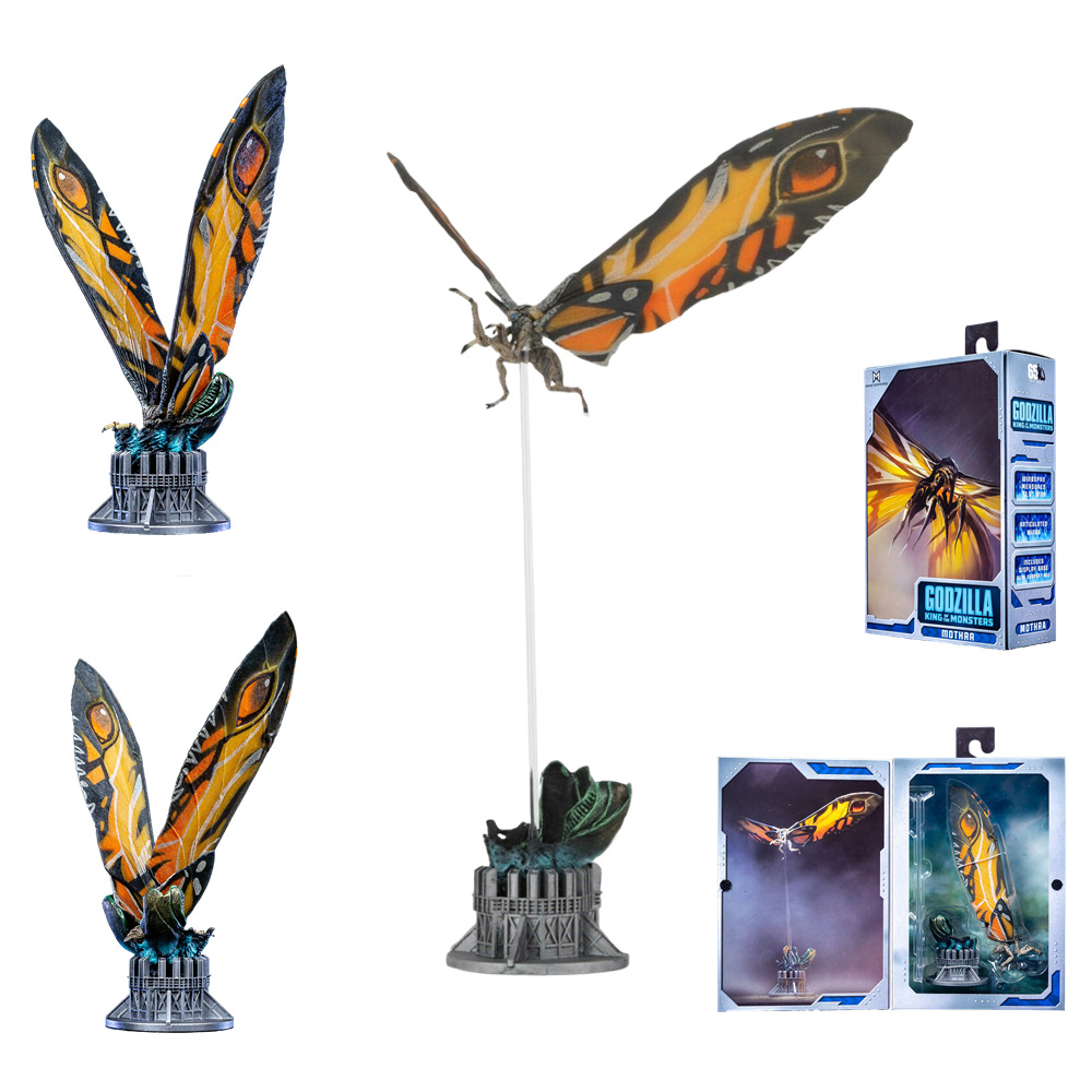 7寸neca 哥斯拉 怪兽之王 魔斯拉 mothra 拉顿 手办恐龙模型 摆件
