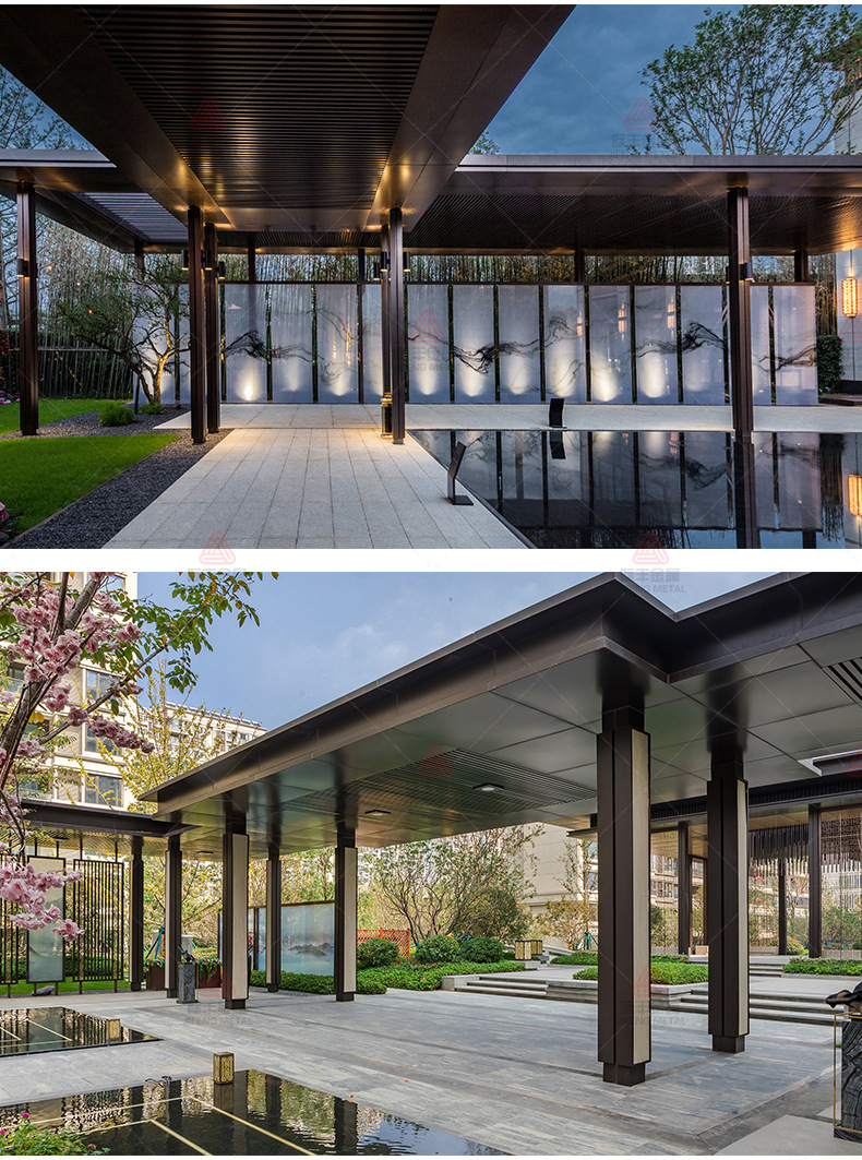 钢结构廊架回廊园林景观庭院进门长廊户外不锈钢凉亭连廊雨棚通道