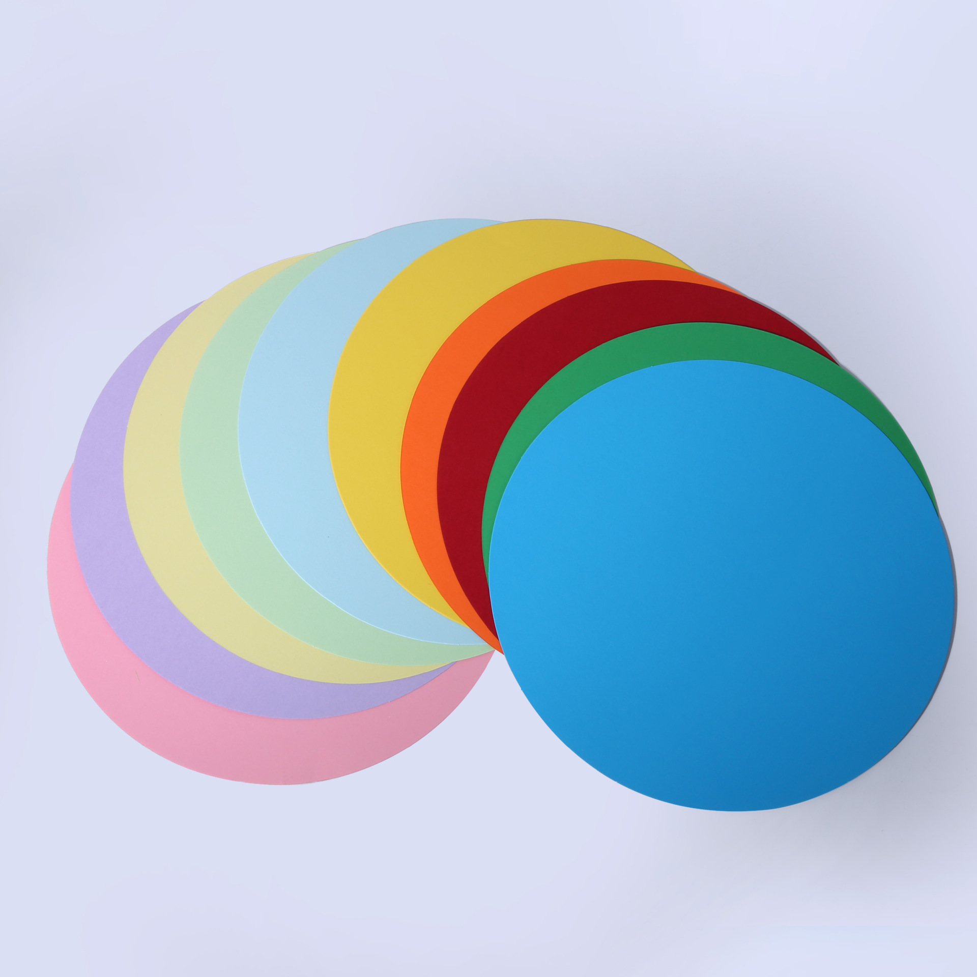 现货圆形彩色卡纸diy儿童折纸绘画涂画糖果色美术硬厚卡纸25/29cm