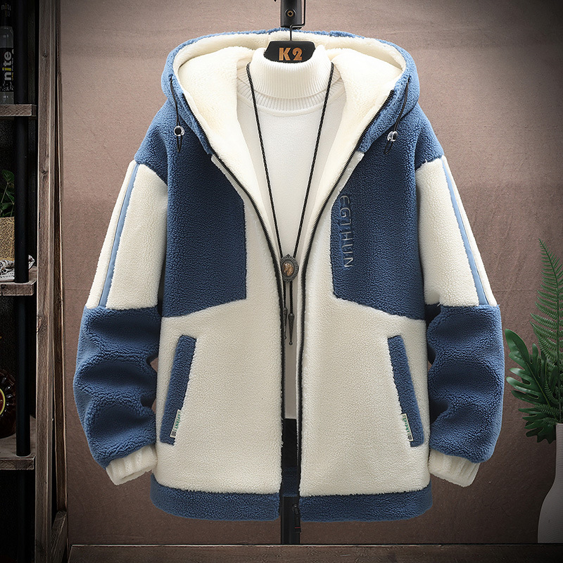 Men's Jacket 2022 New Thickened Fleece Jacket Teen Hooded Multi-Color Coat Autumn Winter Coat Delivery