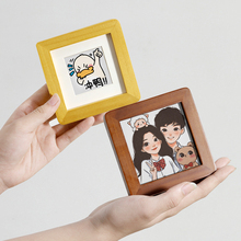 K6ZM小相框摆台洗照片做成情侣迷你摆件实木正方形儿童相片冲印加